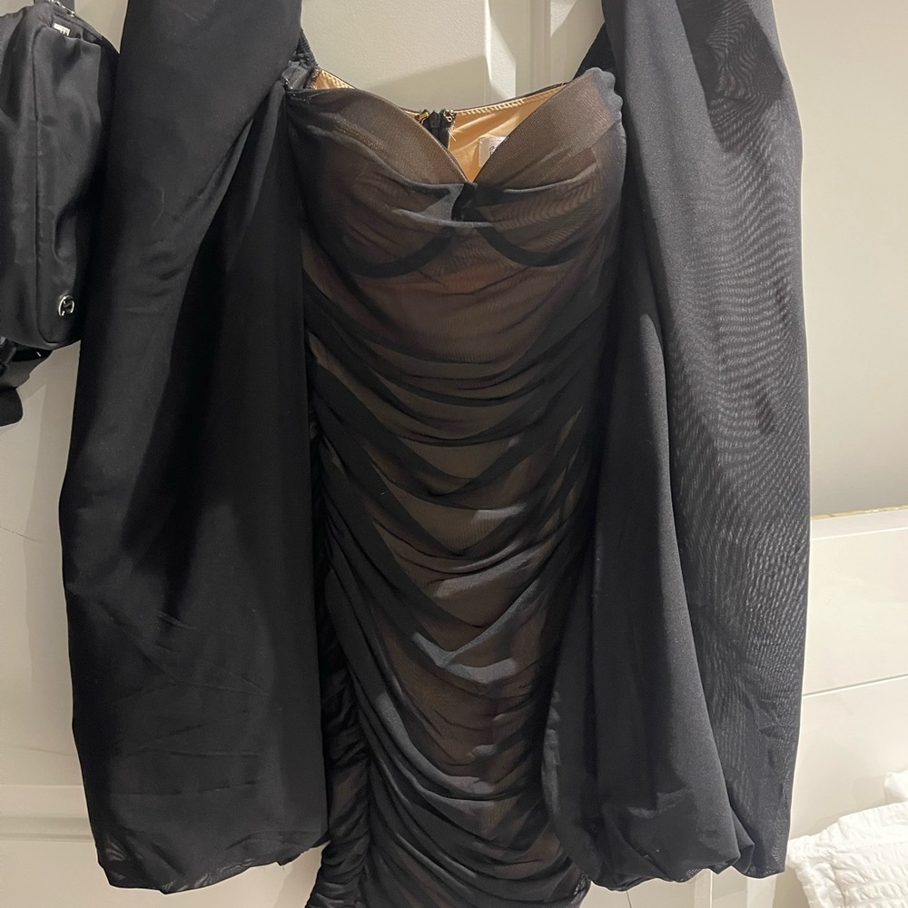 Oh Polly long puff sleeve dress